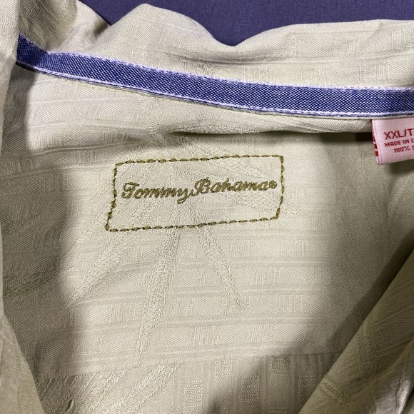Mens Tommy Bahama Hawaiian Shirt Size XXL 100% Silk All Over Palm Trees 2XL - Picture 3 of 10